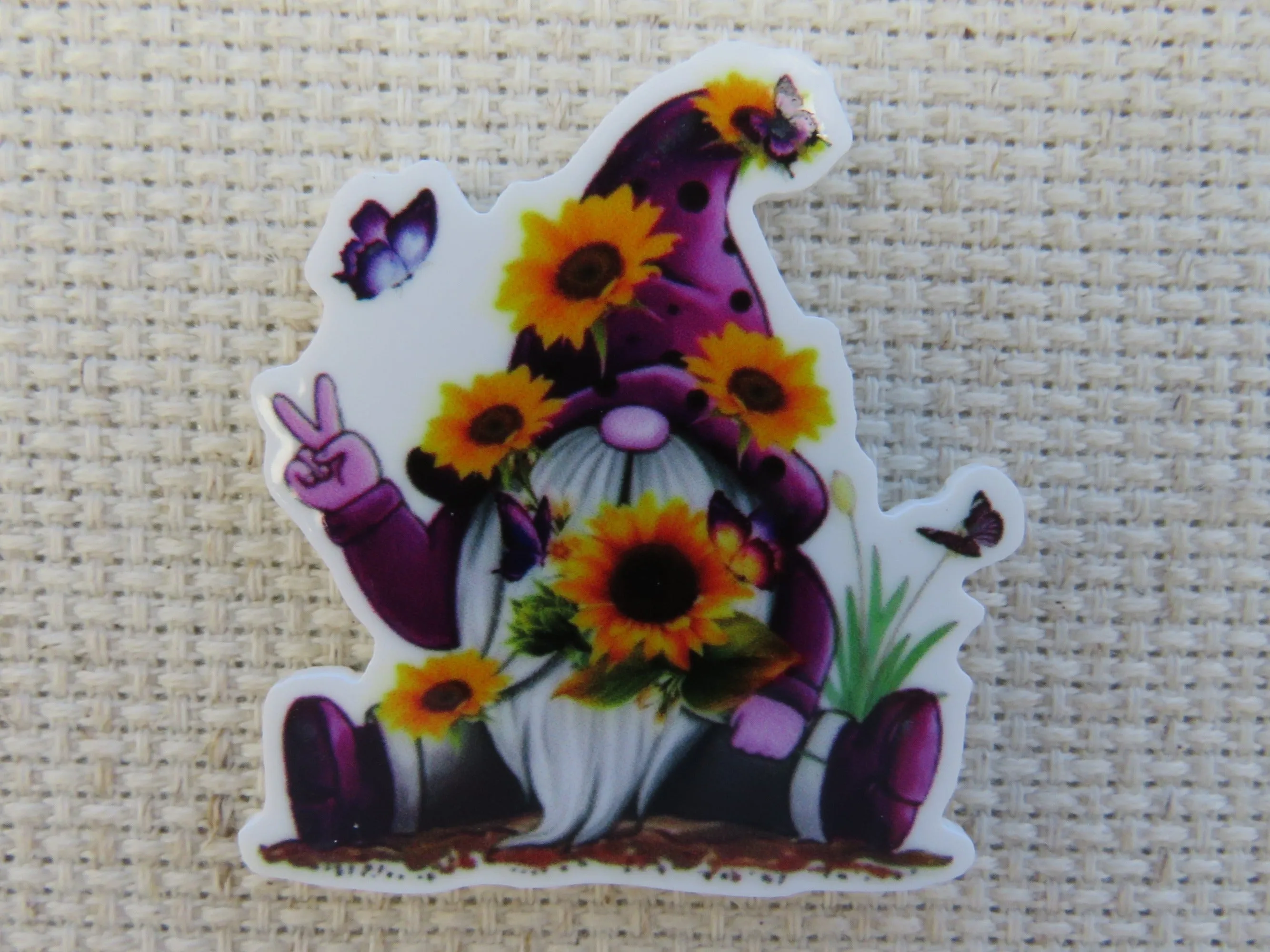 Purple Gnome Needle Minder, Cover Minder, Magnet