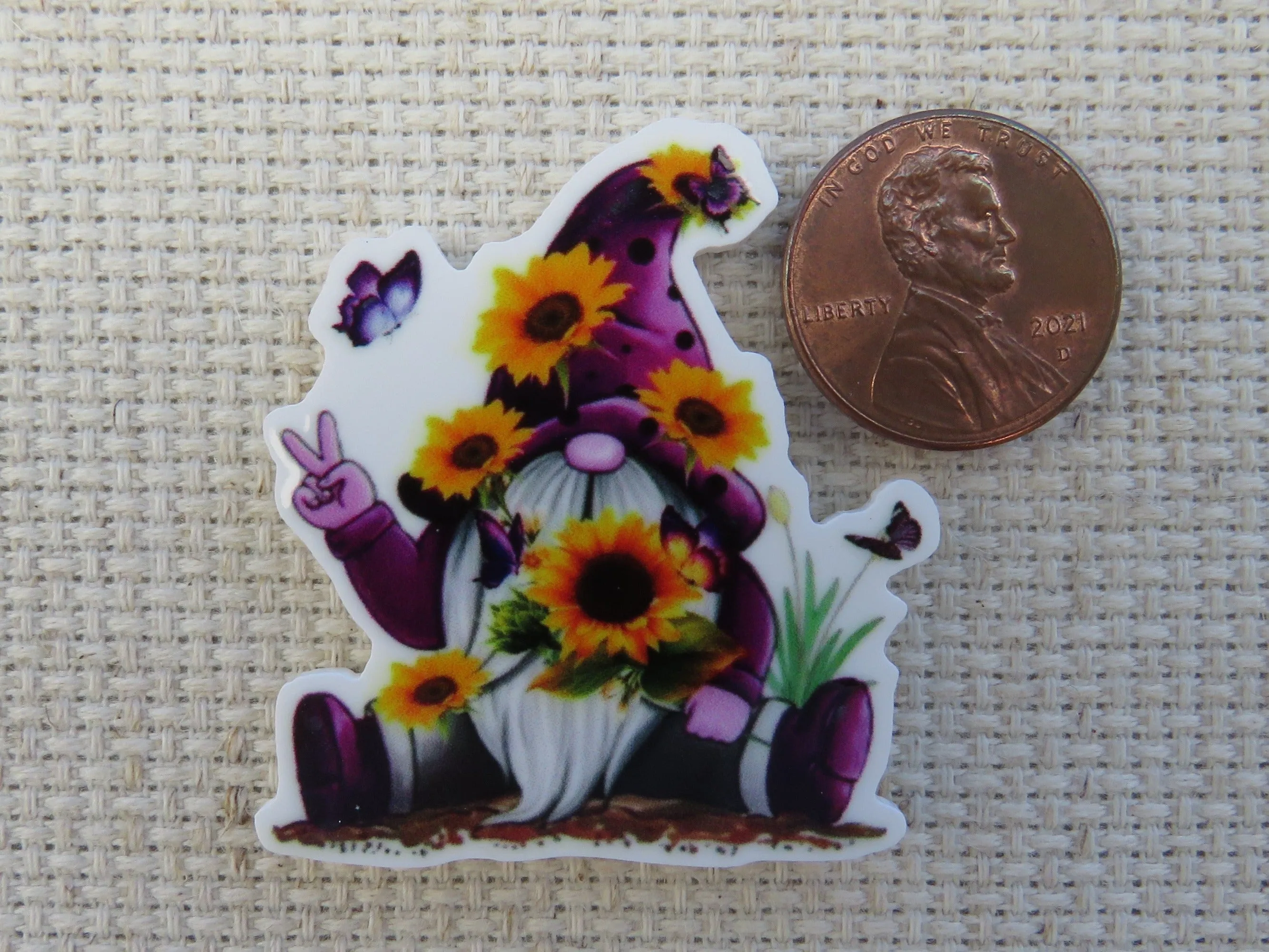 Purple Gnome Needle Minder, Cover Minder, Magnet