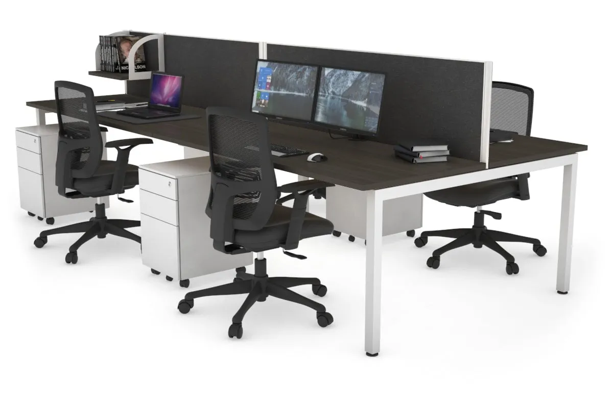 Quadro Square Legs 4 Person Office Workstation [1600L x 700W]