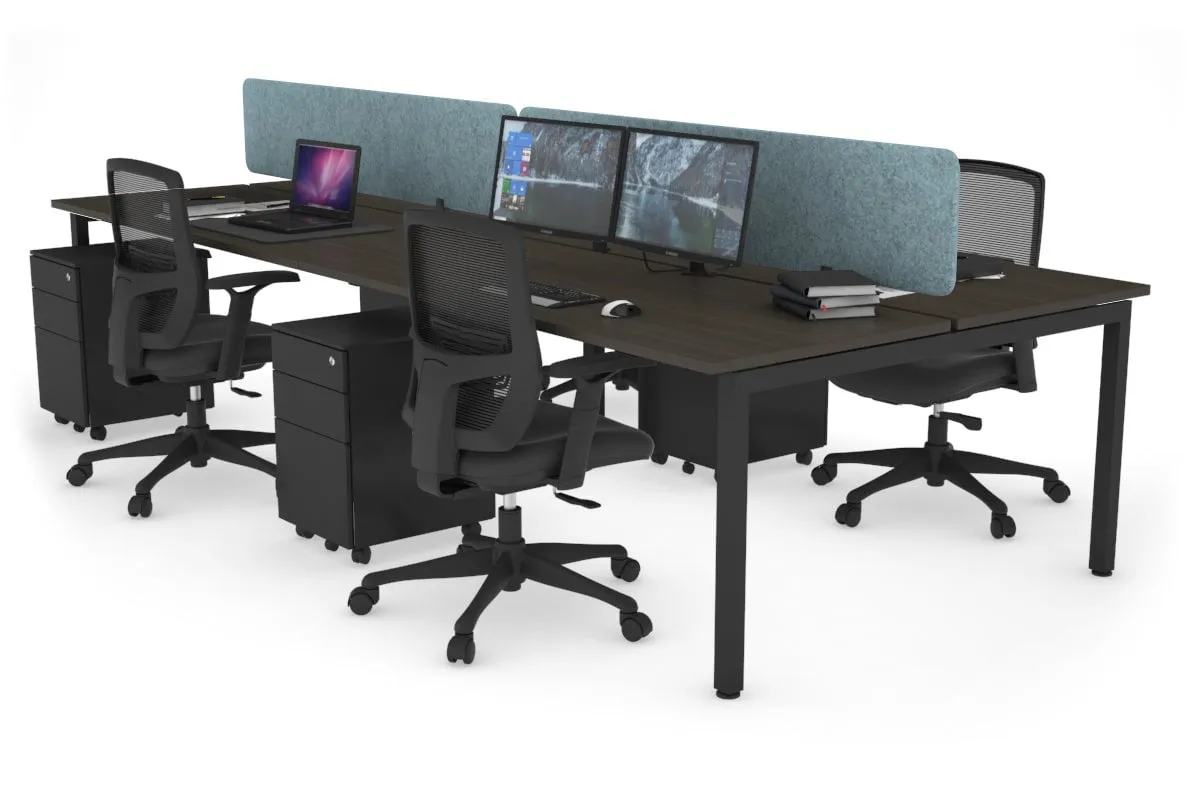 Quadro Square Legs 4 Person Office Workstation [1600L x 700W]