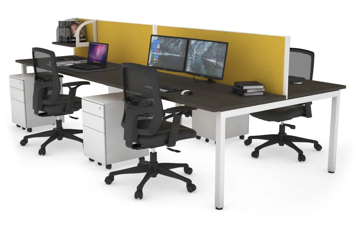 Quadro Square Legs 4 Person Office Workstation [1600L x 700W]