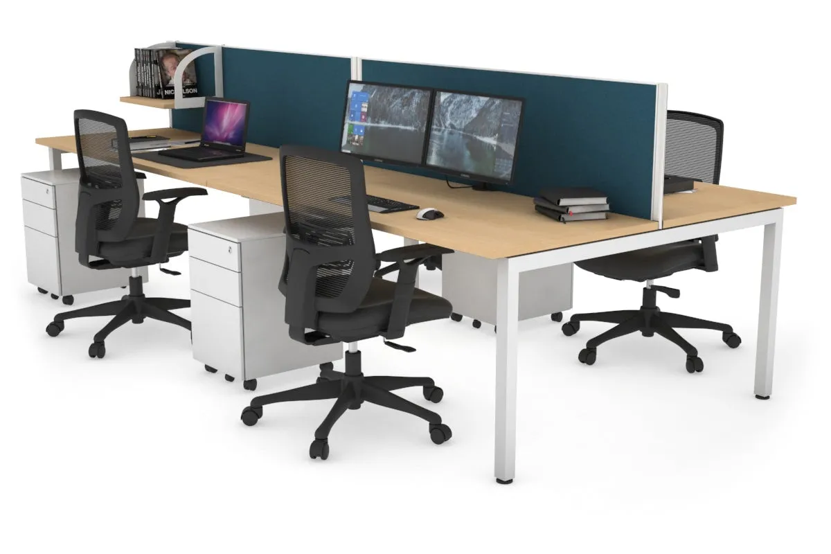 Quadro Square Legs 4 Person Office Workstation [1600L x 700W]