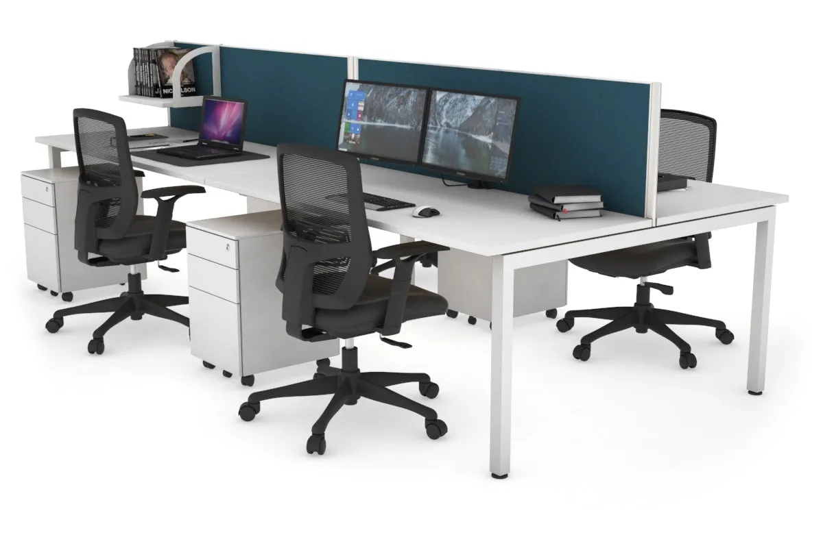 Quadro Square Legs 4 Person Office Workstation [1600L x 700W]