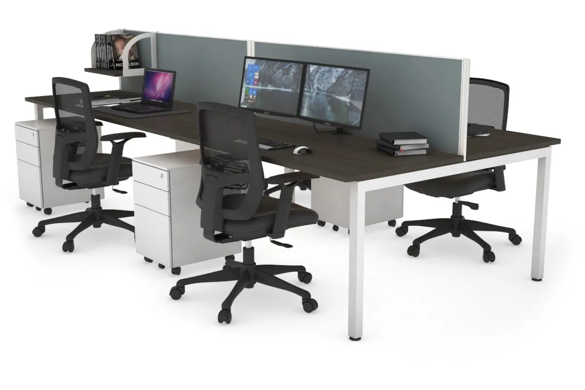 Quadro Square Legs 4 Person Office Workstation [1600L x 700W]