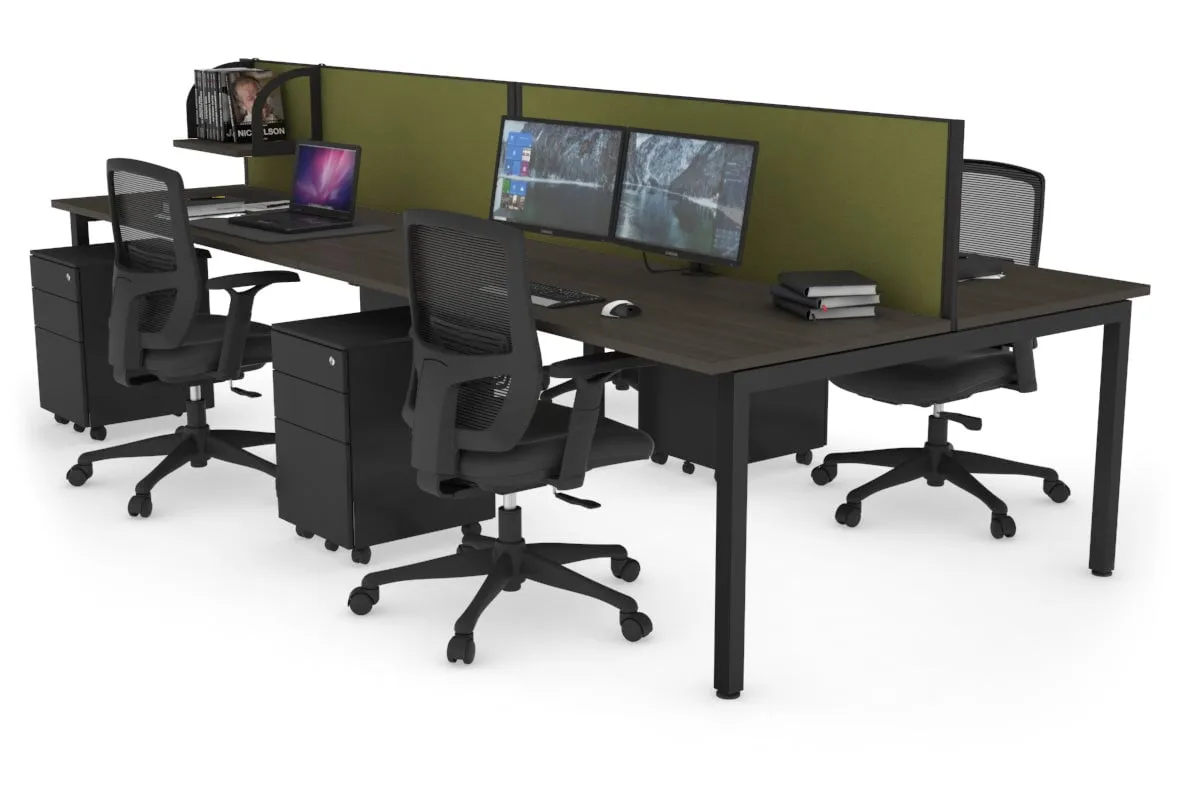 Quadro Square Legs 4 Person Office Workstation [1600L x 700W]