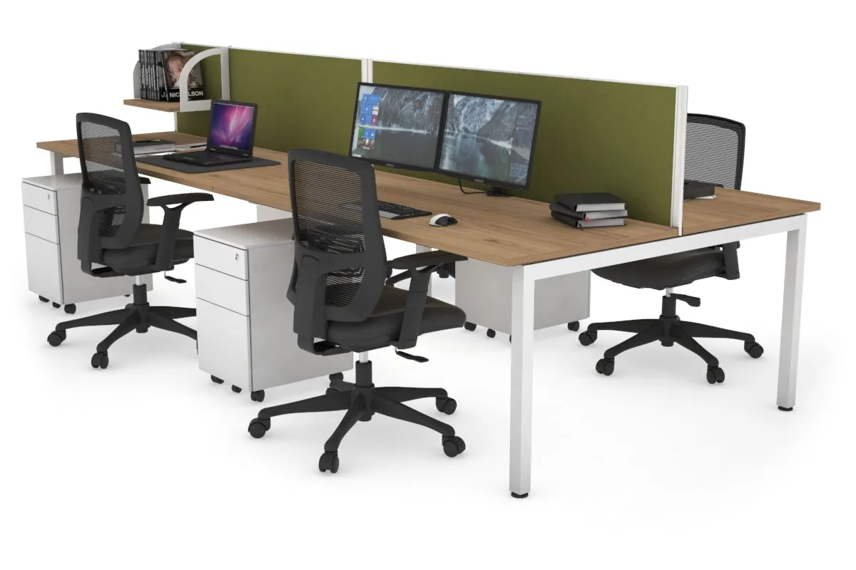 Quadro Square Legs 4 Person Office Workstation [1600L x 700W]