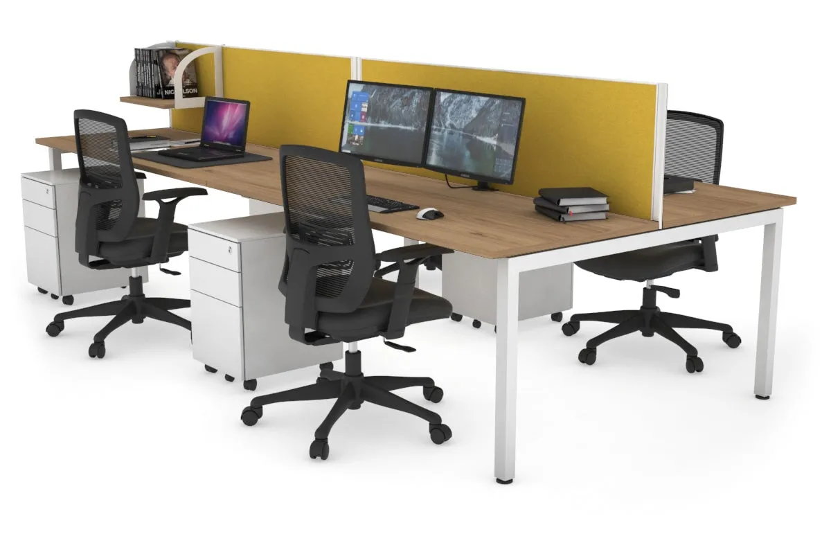 Quadro Square Legs 4 Person Office Workstation [1600L x 700W]