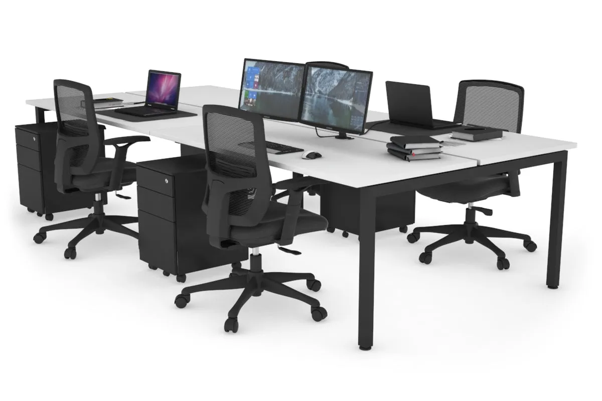 Quadro Square Legs 4 Person Office Workstation [1600L x 700W]