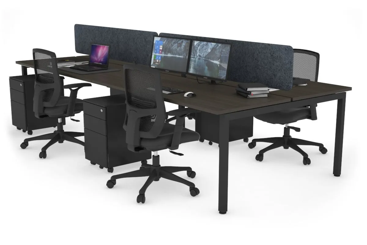 Quadro Square Legs 4 Person Office Workstation [1600L x 700W]