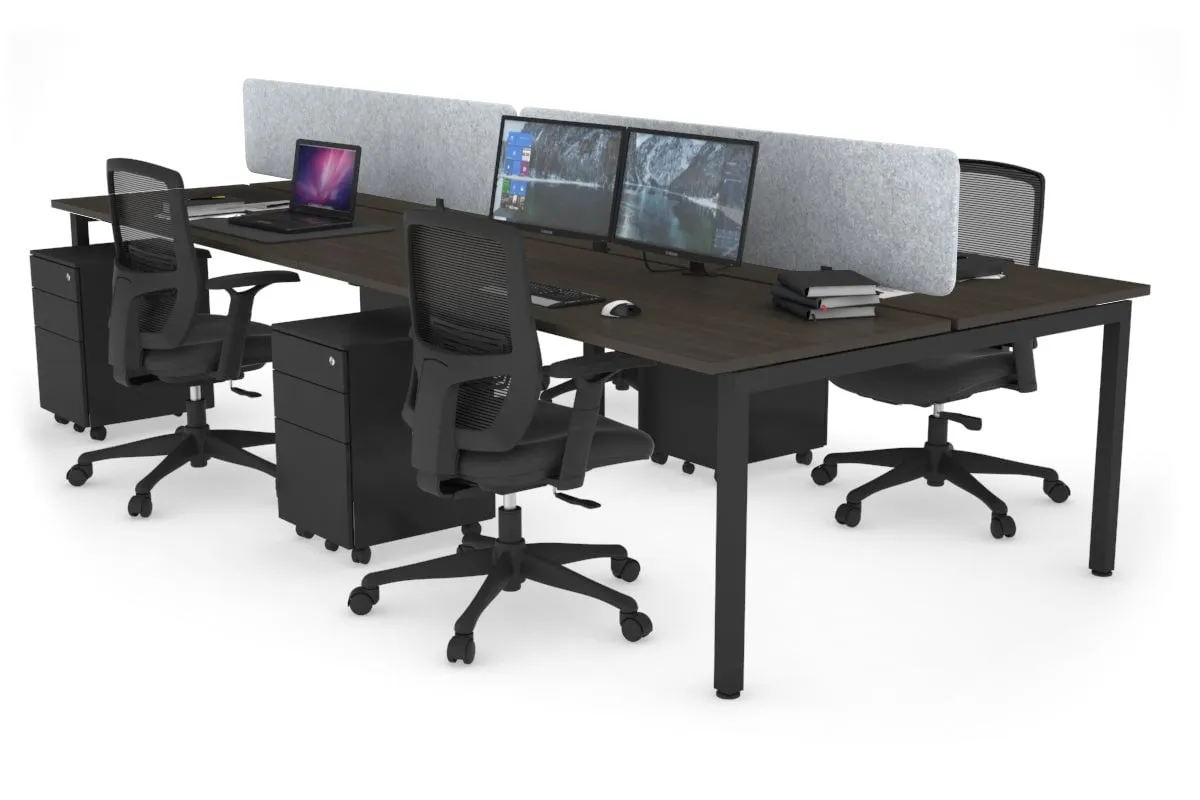 Quadro Square Legs 4 Person Office Workstation [1600L x 700W]