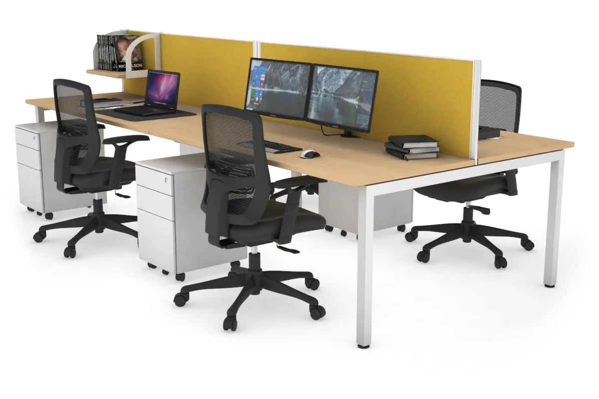 Quadro Square Legs 4 Person Office Workstation [1600L x 700W]