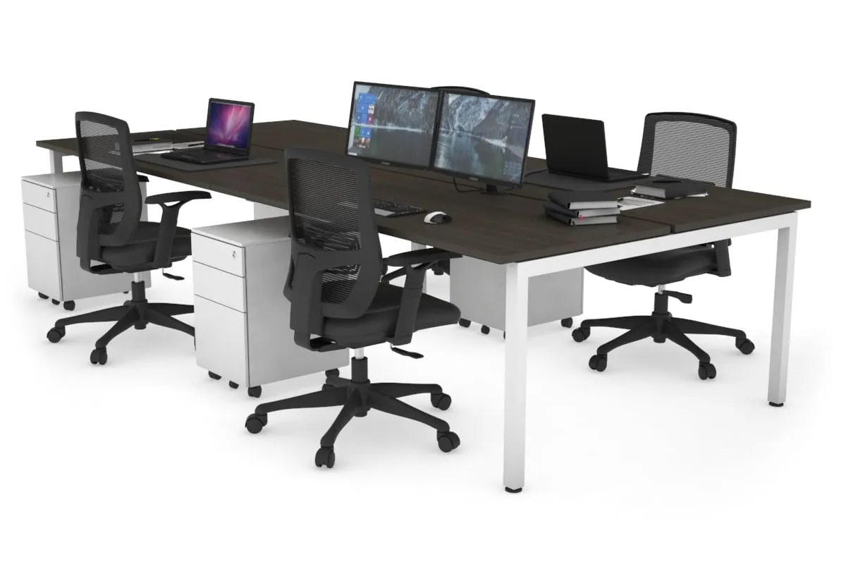 Quadro Square Legs 4 Person Office Workstation [1600L x 700W]