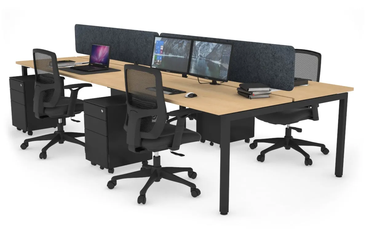 Quadro Square Legs 4 Person Office Workstation [1600L x 700W]