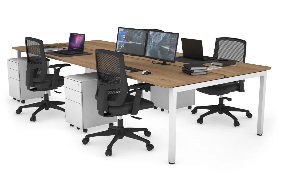 Quadro Square Legs 4 Person Office Workstation [1600L x 700W]