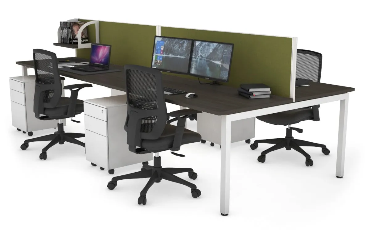 Quadro Square Legs 4 Person Office Workstation [1600L x 700W]