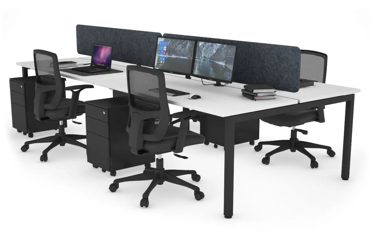 Quadro Square Legs 4 Person Office Workstation [1600L x 700W]