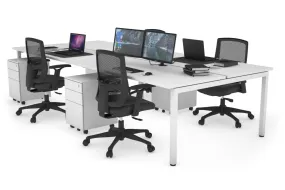 Quadro Square Legs 4 Person Office Workstation [1600L x 700W]