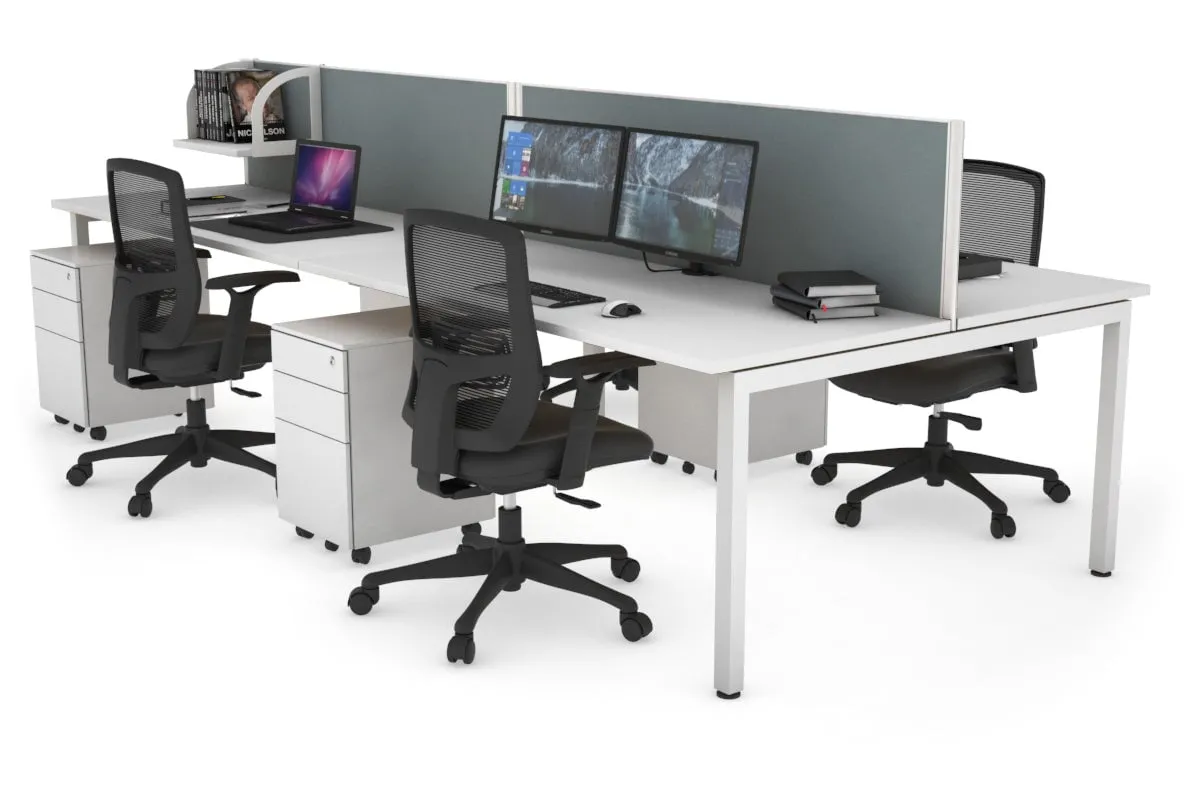 Quadro Square Legs 4 Person Office Workstation [1600L x 700W]