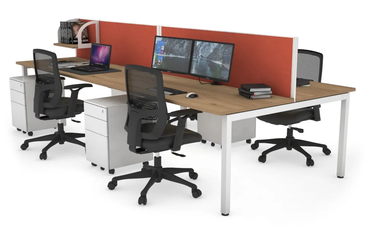 Quadro Square Legs 4 Person Office Workstation [1600L x 700W]