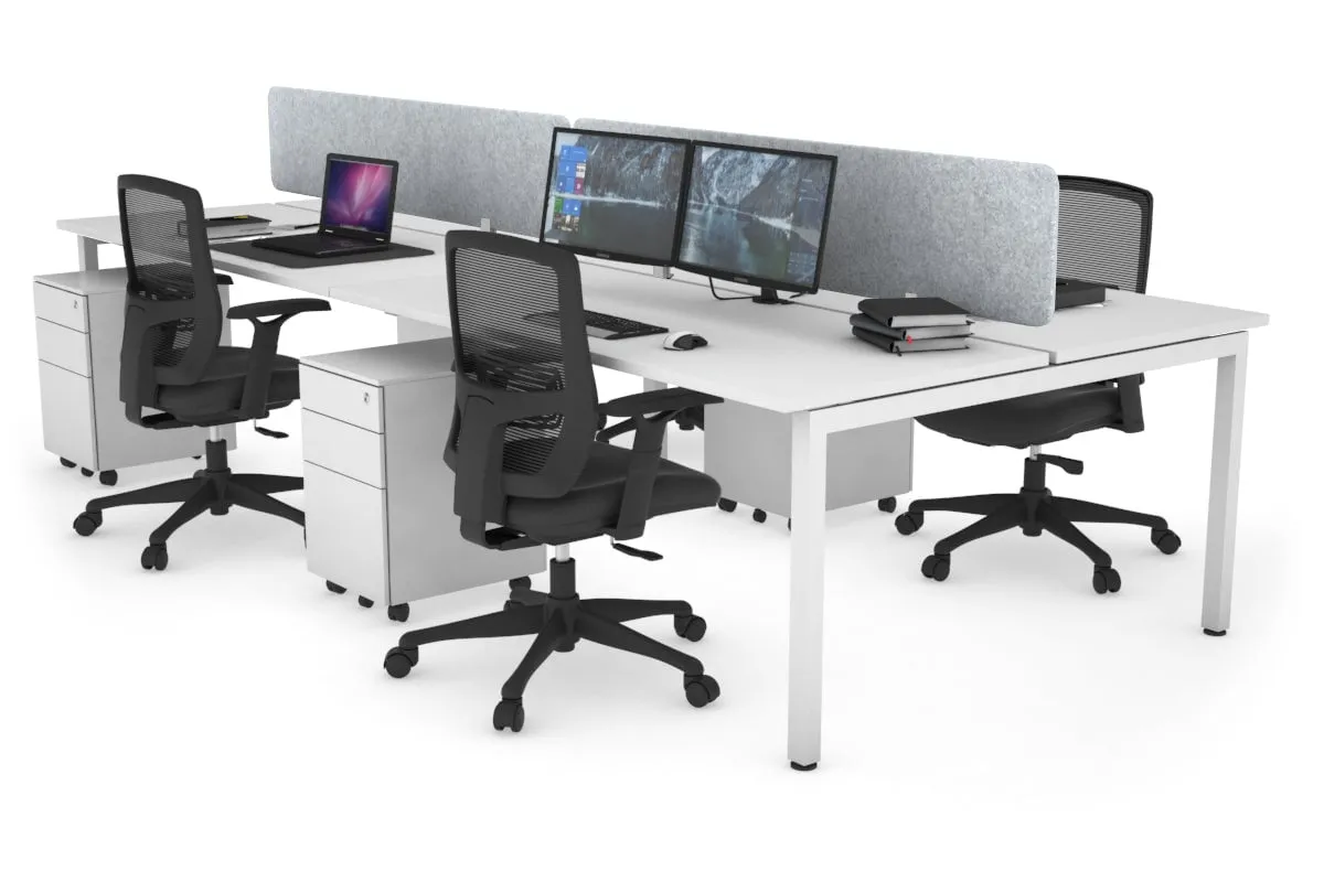 Quadro Square Legs 4 Person Office Workstation [1600L x 700W]