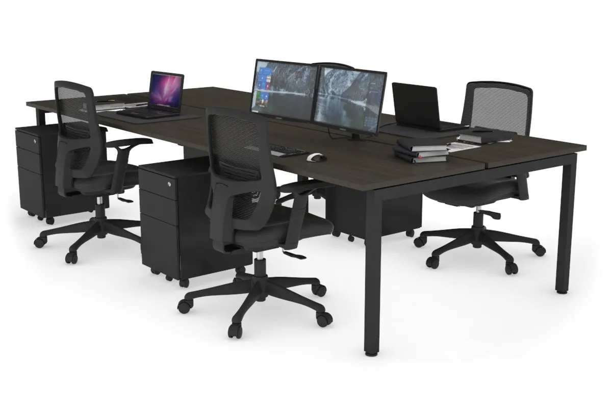 Quadro Square Legs 4 Person Office Workstation [1600L x 700W]