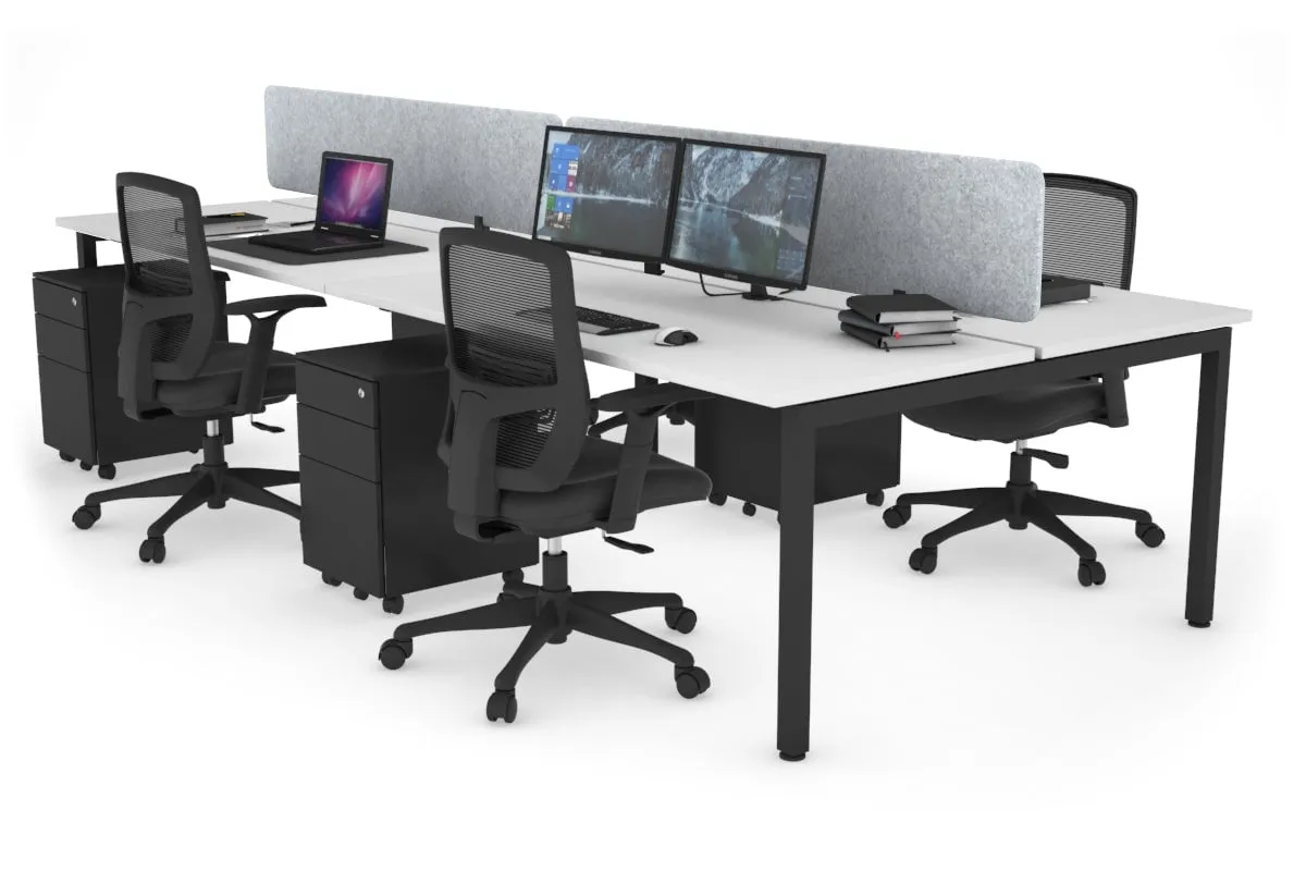 Quadro Square Legs 4 Person Office Workstation [1600L x 700W]