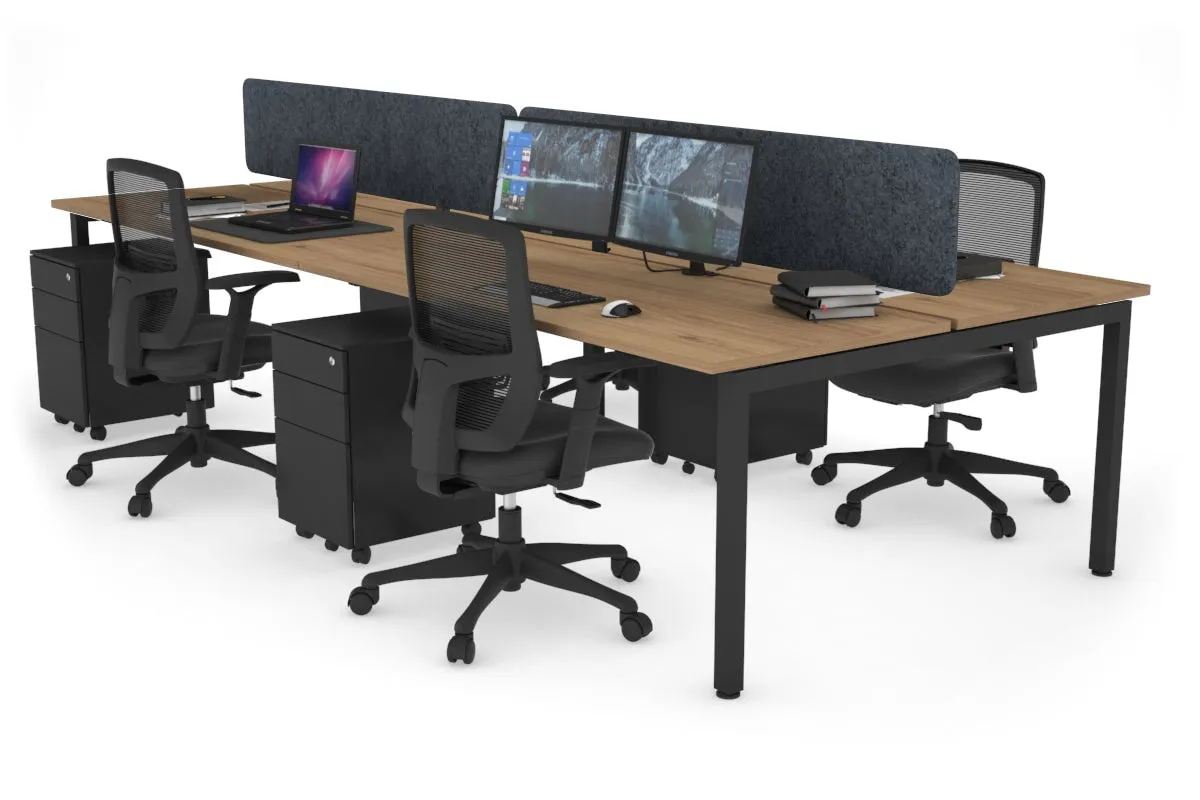 Quadro Square Legs 4 Person Office Workstation [1600L x 700W]