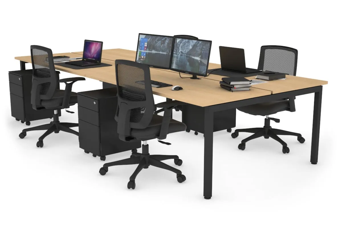 Quadro Square Legs 4 Person Office Workstation [1600L x 700W]