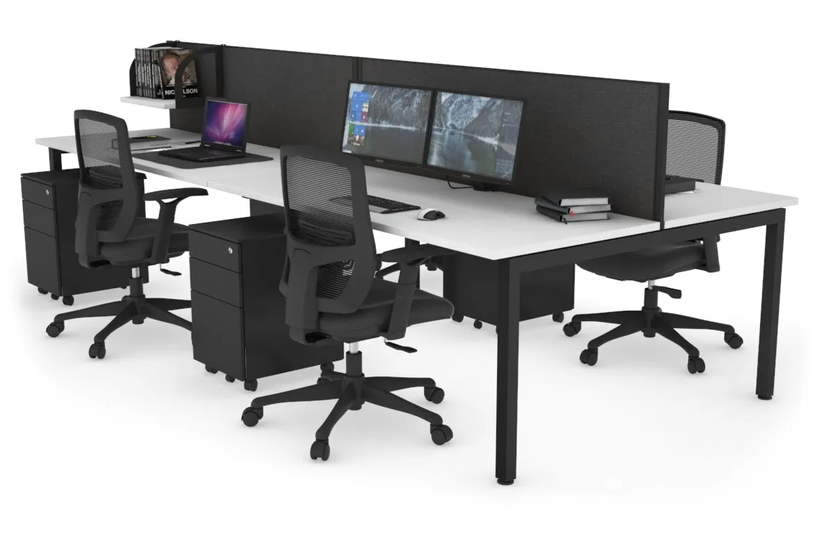 Quadro Square Legs 4 Person Office Workstation [1600L x 700W]