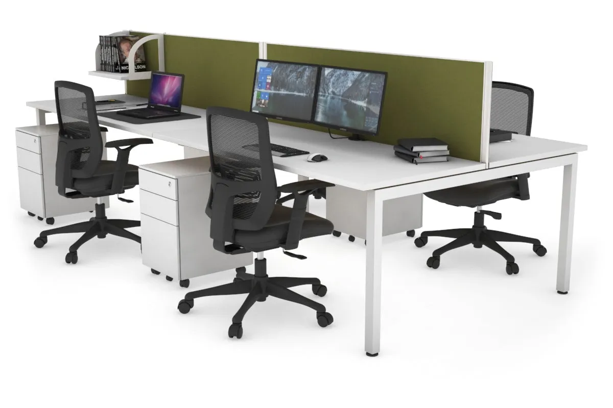 Quadro Square Legs 4 Person Office Workstation [1600L x 700W]