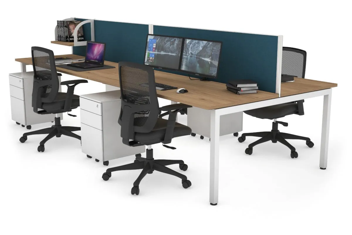 Quadro Square Legs 4 Person Office Workstation [1600L x 700W]