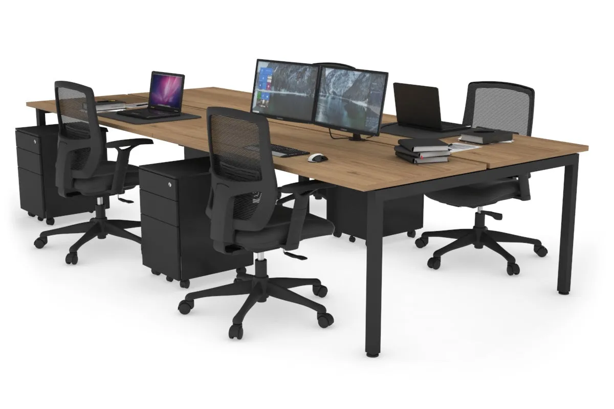 Quadro Square Legs 4 Person Office Workstation [1600L x 700W]