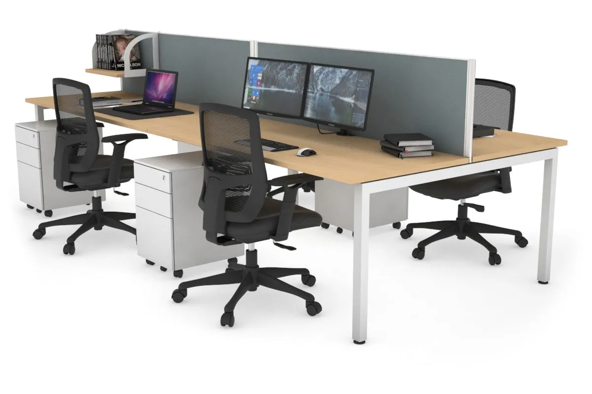 Quadro Square Legs 4 Person Office Workstation [1600L x 700W]