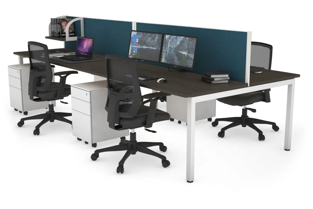 Quadro Square Legs 4 Person Office Workstation [1600L x 700W]