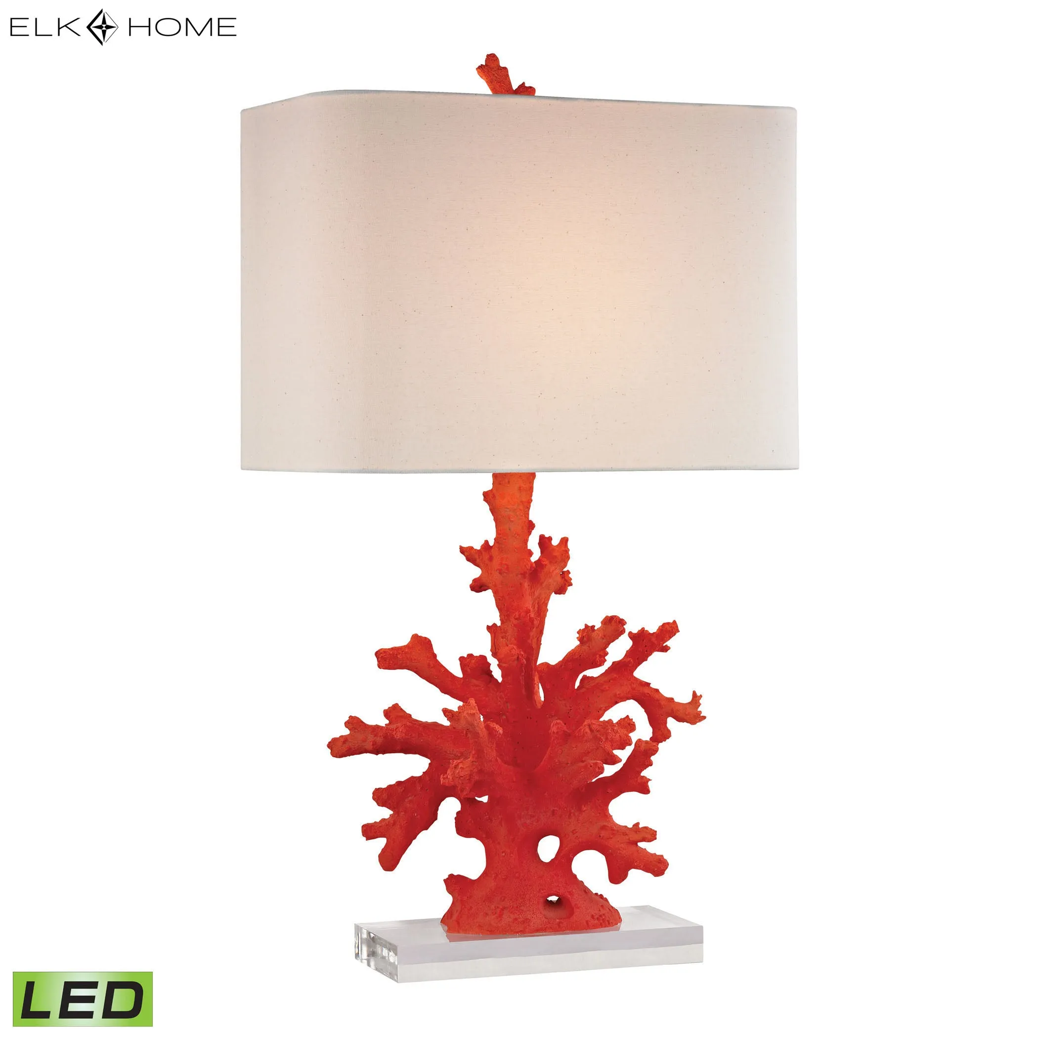 Red Coral 28" LED Table Lamp in Red