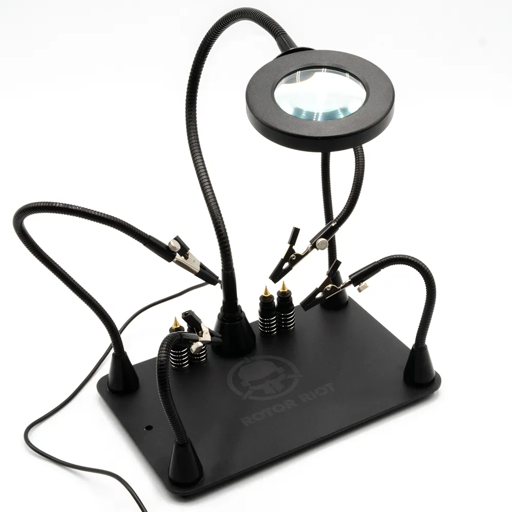 Rotor Riot Magnetic Helping Hands with PCB Holder & Magnifying Lamp