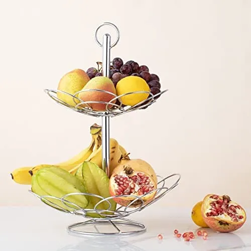 Royal Cuisine 2-Tier Fruit Vegetables Basket Bowl