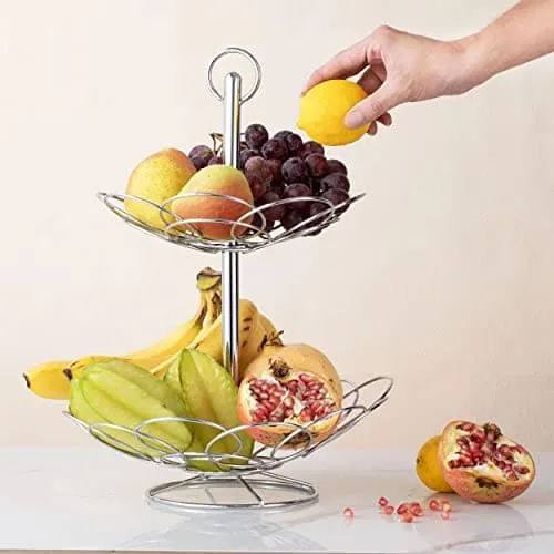 Royal Cuisine 2-Tier Fruit Vegetables Basket Bowl