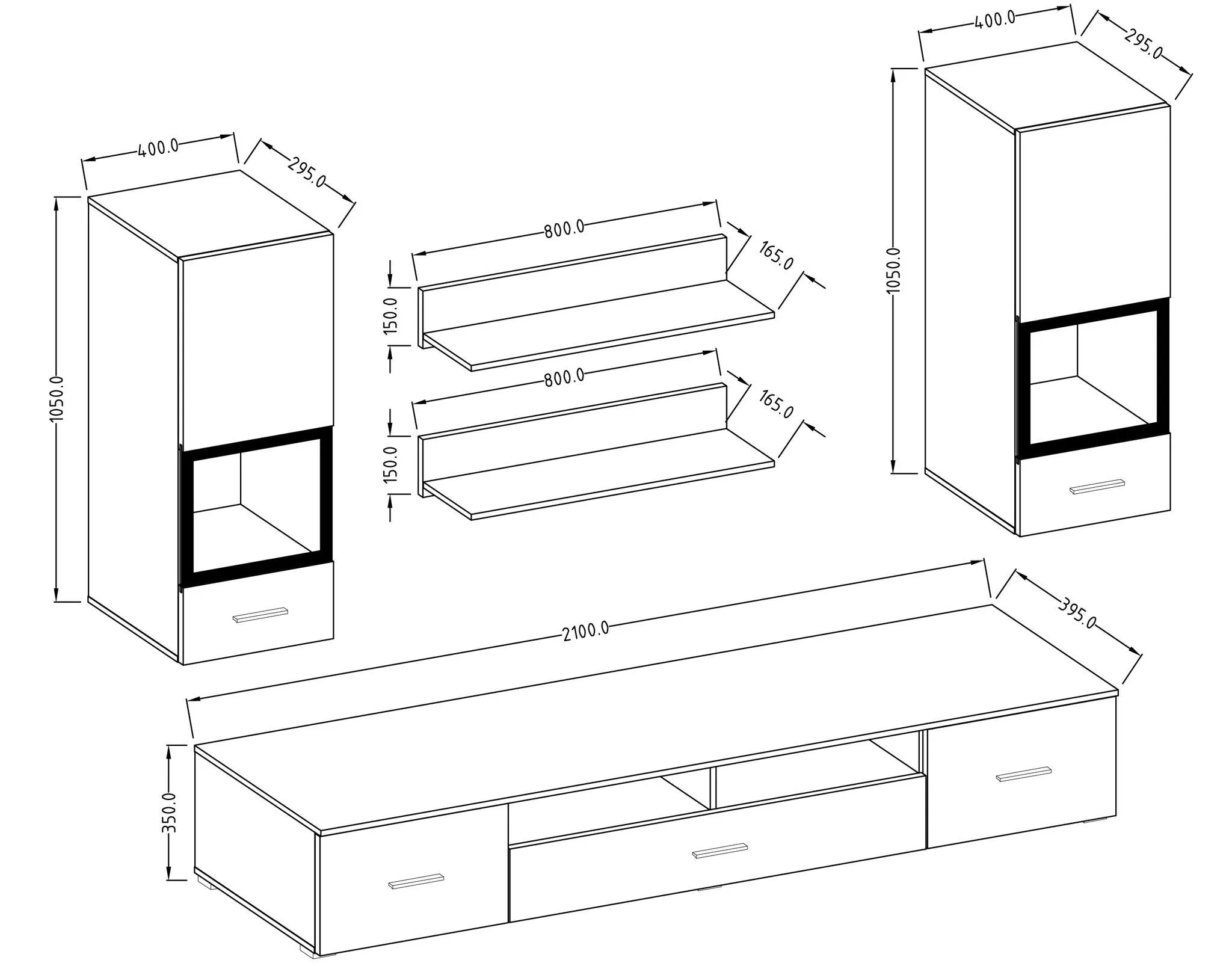 Sarah 09 Entertainment Unit For TVs Up To 55"