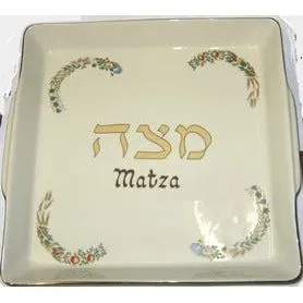 Seven Species Ceramic Matzah Plate Made in Israel By Eckstein