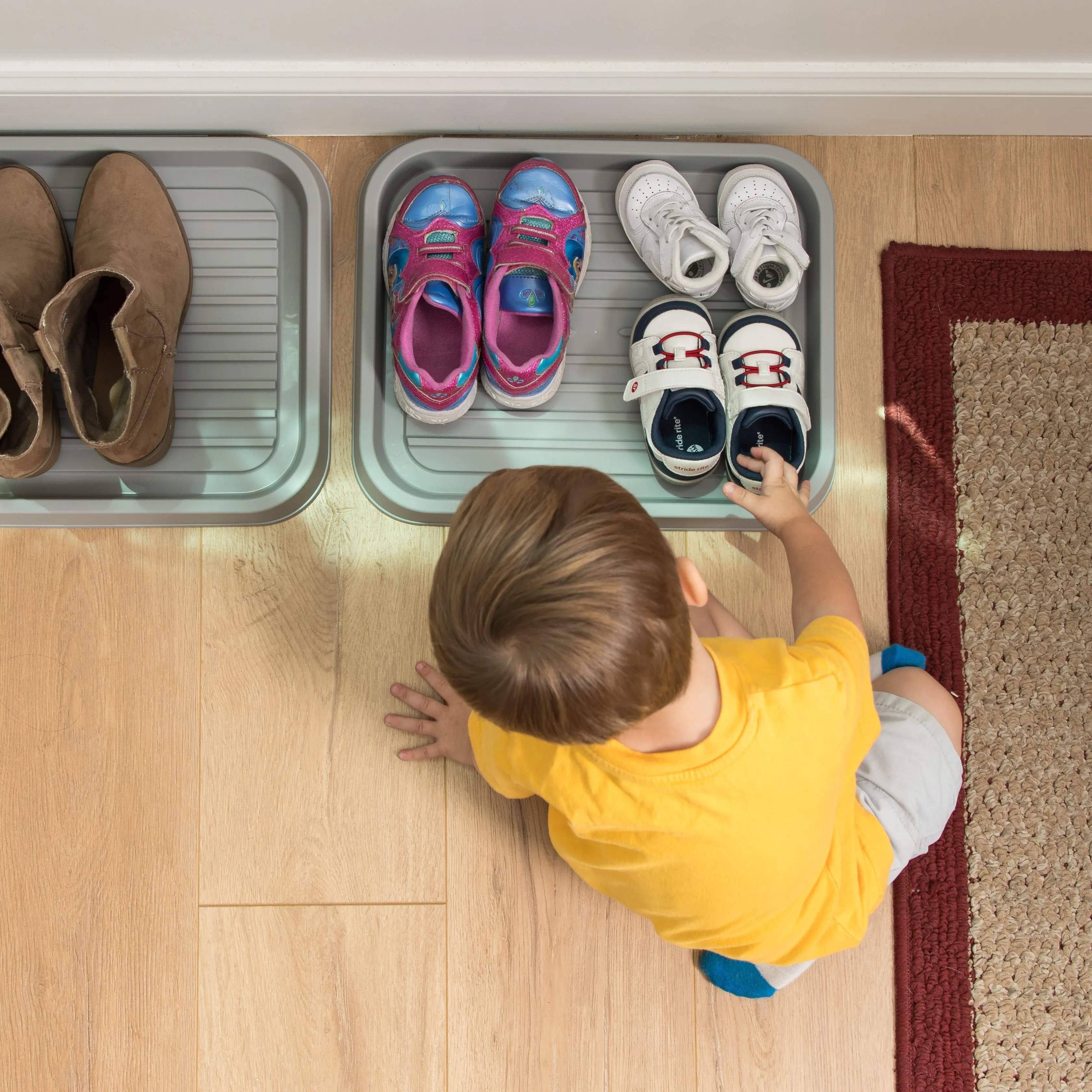 Small Shoe Tray, 3 Pack, Gray