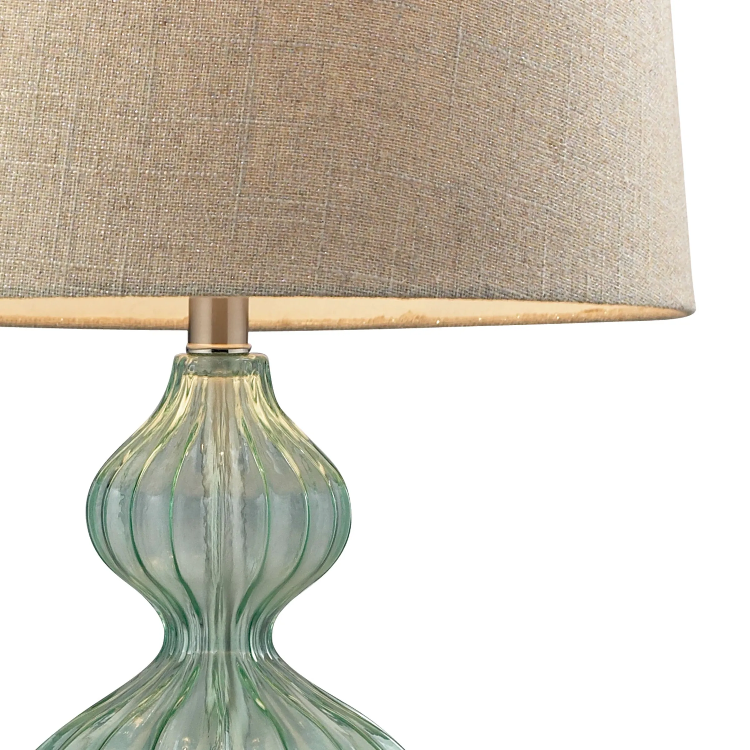 Smoked Glass 25" Table Lamp in Brushed Steel