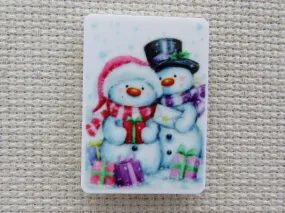 Snowman Couple Needle Minder, Cover Minder, Magnet