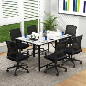 Tangkula Conference Table Set of 1/2/4/6, Modern Boardroom Desk with Storage Bag, Headphone Hook