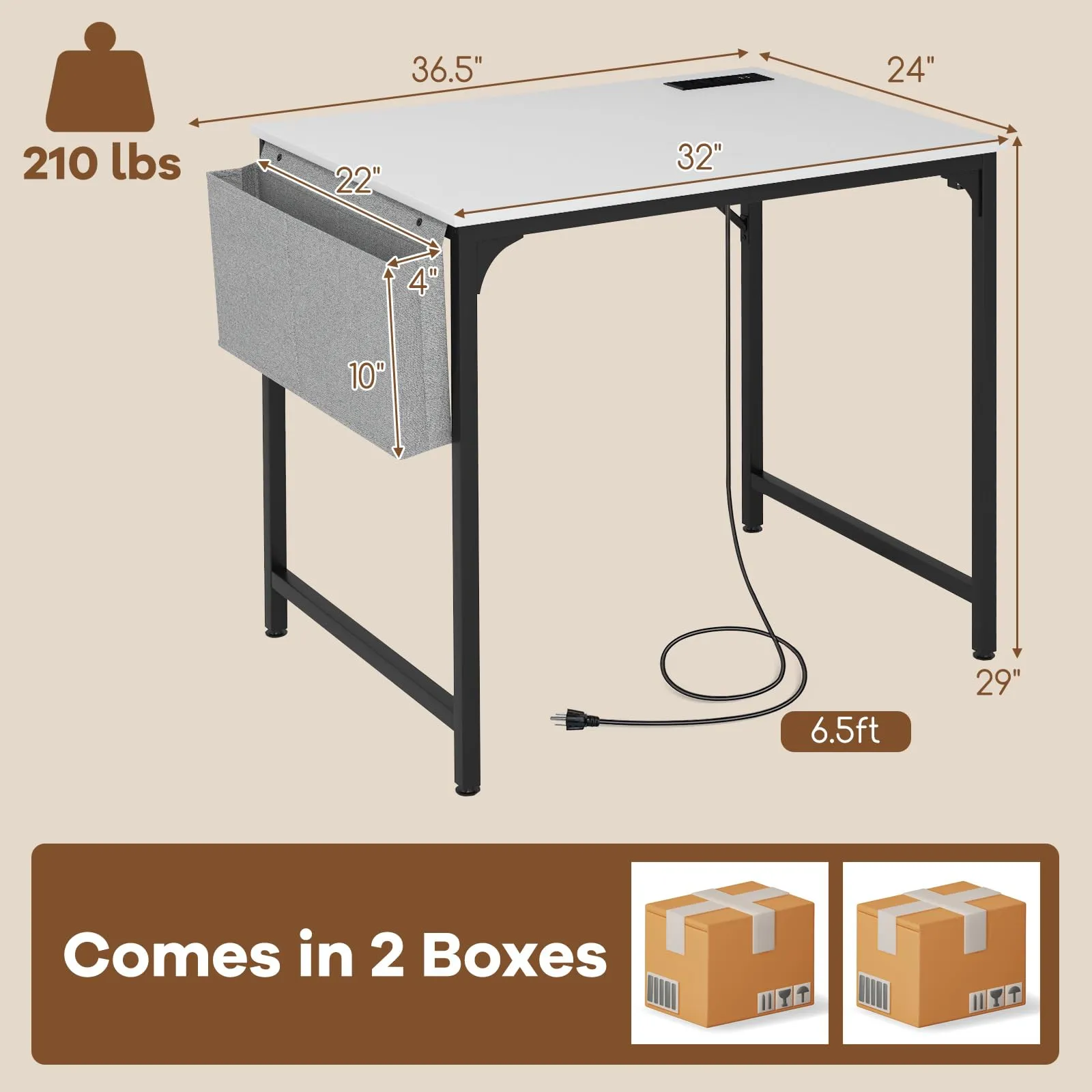 Tangkula Conference Table Set of 1/2/4/6, Modern Boardroom Desk with Storage Bag, Headphone Hook