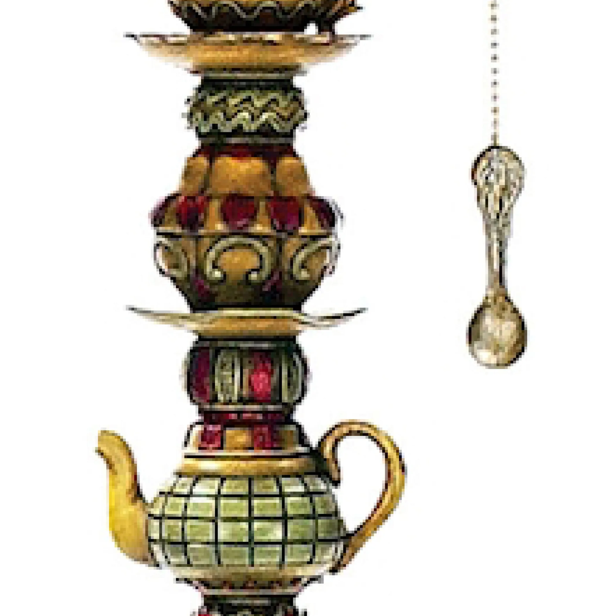 Tea Service 35" Table Lamp in Multicolor