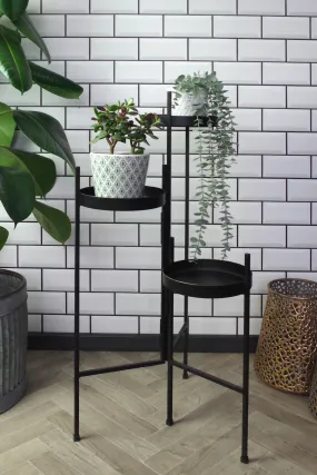 Tiered Metal Plant Stand - Black