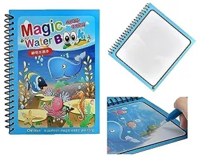 Toy Imagine™ Magic Water Coloring Doodle Book & Magic Pen Reusable | Magic Water Quick Dry Book | Water Colouring Book Doodle with Magic Pen | Painting Board for Children Education Drawing Pad (pack of 1)