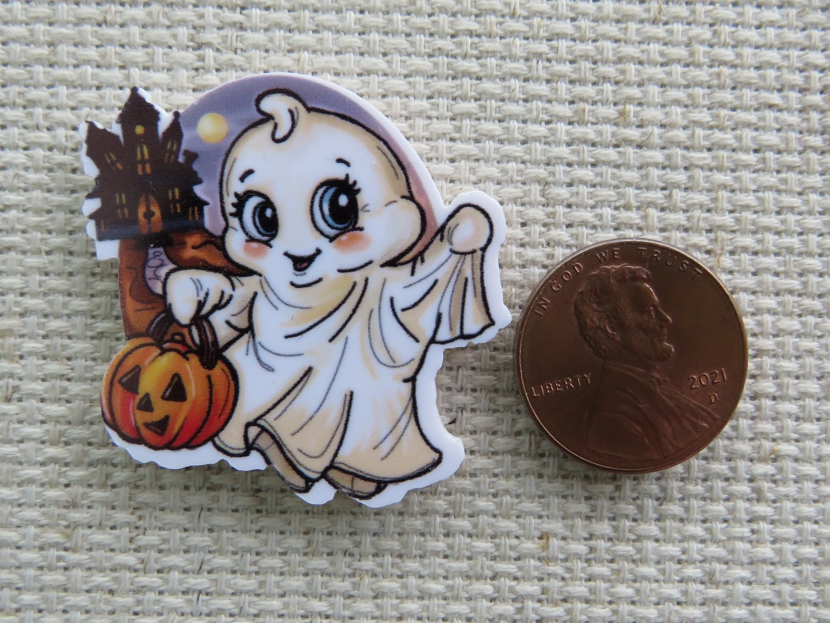 Trick or Treating Ghost Needle Minder, Cover Minder, Magnet