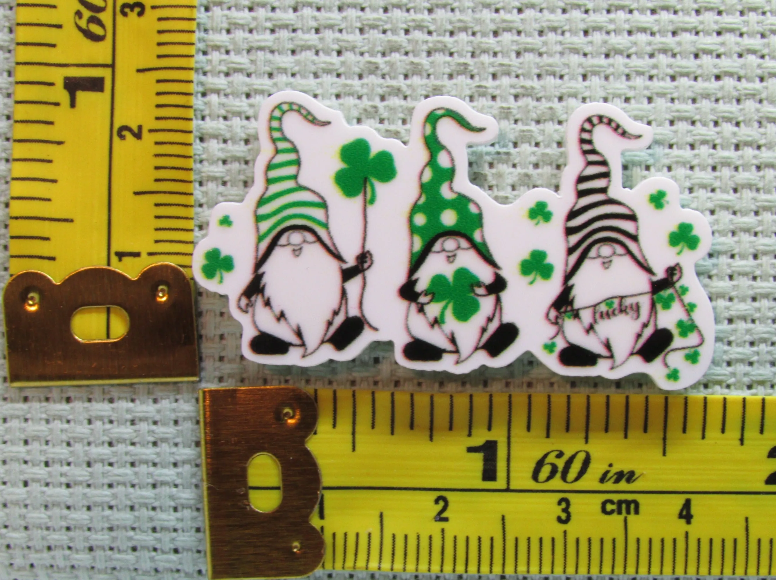 Trio of Lucky Shamrock Gnomes Needle Minder, Cover Minder, Magnet